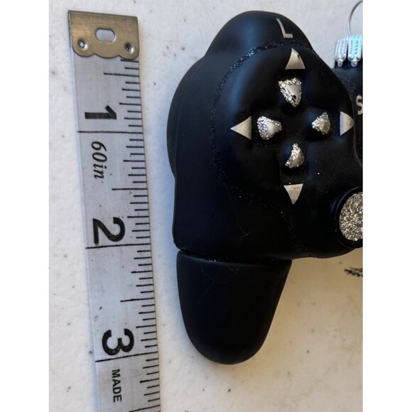 Unbranded Black w/Glitter Silver Gaming Remote Hanging Christmas Ornament 3"Tall - Picture 8 of 11